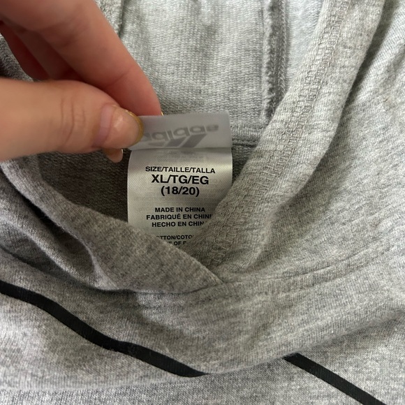 Adidas Gray Kids Size 18/20 Hoodie - Picture 3 of 3